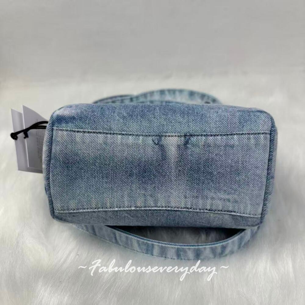 Coach Mini Rowan Crossbody Bag In Loved Denim With Charms Light Indigo CDY30 NWT - Picture 6 of 8